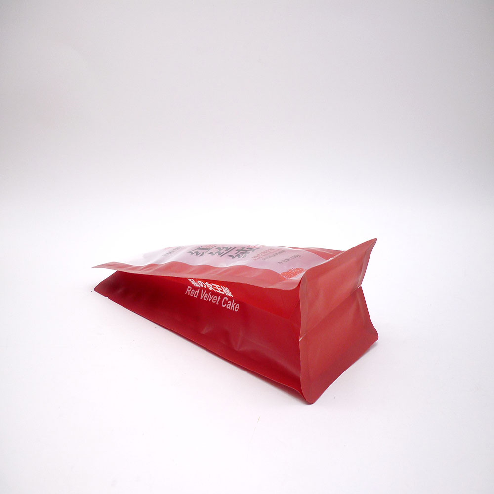 Pvc tea cake packaging cake bag square flat bottom bag